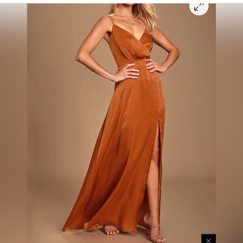 NWT Lulus formal dress, Rust gold